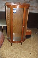 MODERN BOW FRONT CABINET (AS FOUND)