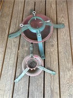 (2) Metal Christmas Tree Stands, both have rust