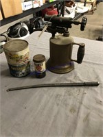 Blow torch, Sunoco quart can full, tube repair kit