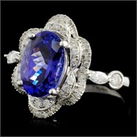 18K WG Tanzanite & Diam Ring - 3.31ct & 0.61ct