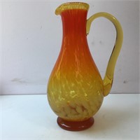 AMBERINA GLASS PITCHER FLECKED