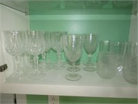 Stemmed glasses and other misc. glassware