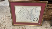 Virginia & Maryland Framed Map Print