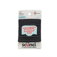 3 Pack Scunci Satin Smooth Elastics  Black