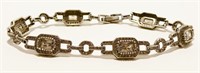 Sterling Silver Gemstone Bracelet 7.75" 10.4g