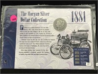 1881 Silver morgan dollar with info folder