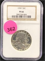 1959 PF66 NGC Silver half dollar