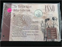 1880 Silver morgan dollar with info folder