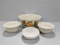 Stoneware Bowl with Flowers, Pfaltzgraff Bowls,