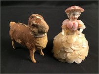 antique paper mache & doll