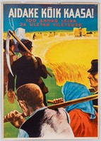 WWII ESTONIAN AGRICULTURE PROPAGANDA POSTER