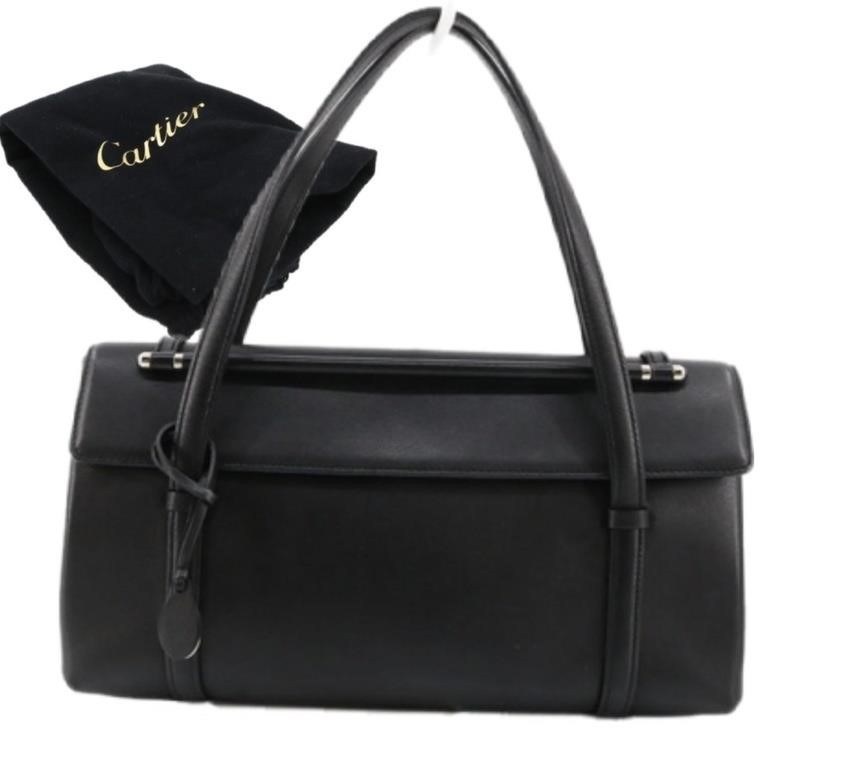 CARTIER Black Cabochon Hand Bag