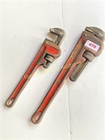 10 inch and 14 inch pipe wrenches