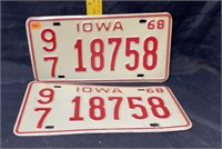 Iowa plate 1968