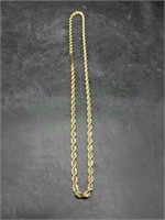 24K Gold Plated Twisted Rope 23.5" Necklace