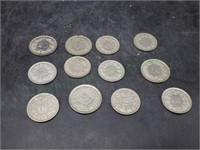 Twelve Swiss Coins 1962-1982