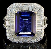 14k Gold 8.6 ct Sapphire & Diamond Ring
