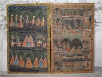 2 Indian Paintings On Cotton. Pichhavai