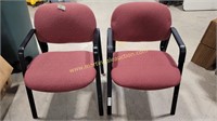 2) Burgundy Upholstered Guest Chairs