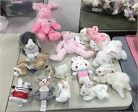 Assorted Pink & White Stuffed Animals