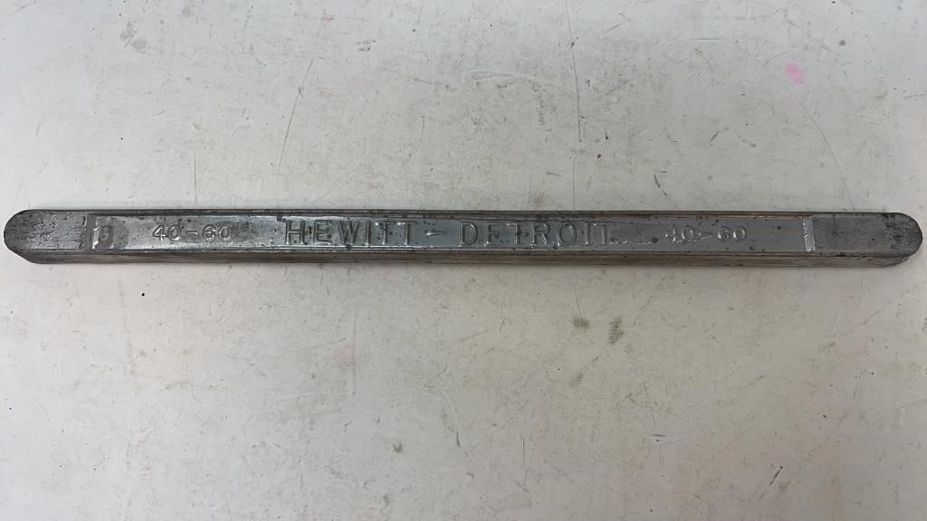 Vintage Hewitt Detroit Metals lead Babbitt Bat