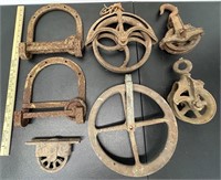 Primitive Barn Pulley Lot See Photos for Details