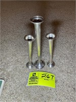 GROUP OF 3 STERLING CANDLE HOLDERS