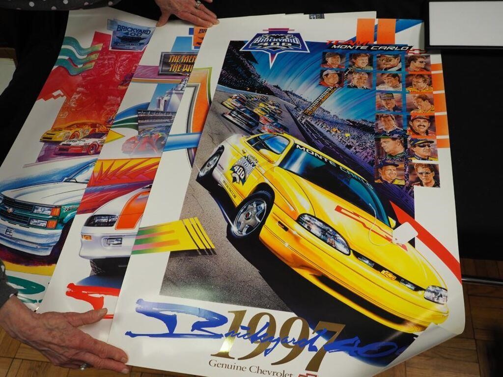 Three Brickyard 400 NASCAR posters, different