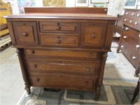 ANTIQUE 7 DRAWER CHERRY BONNET CHEST