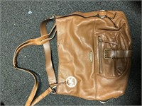 Michel Kors brown pebbled leather shoulder bag