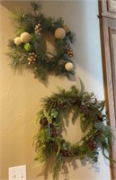 Two Holiday Wreaths
