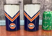 Vtg. Gulf Oil tins