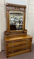 Victorian three drawer vanity/dresser with