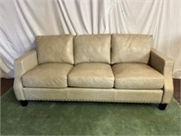 Three seat leather sofa, six removable cushions,