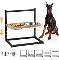 Elevated Dog Bowls with 2 Stainless Steel
