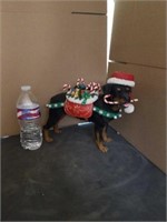 Rottweiler Dog Decked Out in Christmas12in x 10in