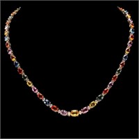 `14k Gold 32.00ct Sapphire & 1.50ct Diamond Neckla