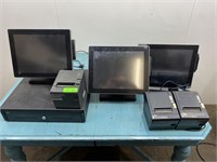 Squirrel POS System 3 Touch Monitors W/ Card Swipe