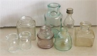 Lot of 8 Old Glass Bottles