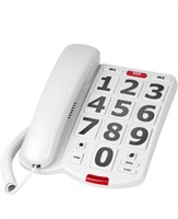 Large Key Wired Telephone, Adjustable Ringing