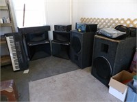 PEAVEY AMPS, SPEAKERS, KEYBOARDS AND CABLES