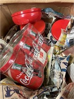 Box With Misc. Coca Cola Tins