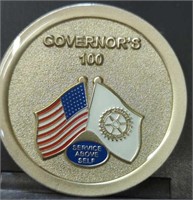 Governor's 100 challenge coin rotary district