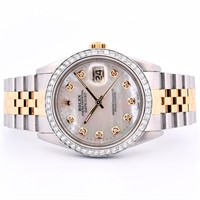 Rolex DateJust SS White MOP 1.50ct Diam 36 Watch