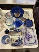 11 pcs of Blue Glass & More Decor