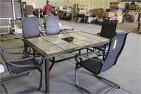 Patio Table 67"x43"x28" W/ 5 Chairs