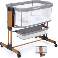 Ezebaby Bassinet with Wheels  Wooden Gray