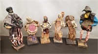 Lot of Paper Mache Figurines w/ Clay Faces