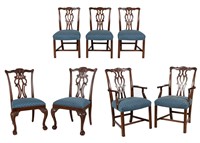Chippendale Style Mahogany Chairs - Seven