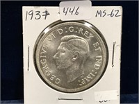 1937 Can Silver Dollar MS62